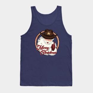 Funny Santa Western Cowboy Howdy Christmas Tank Top